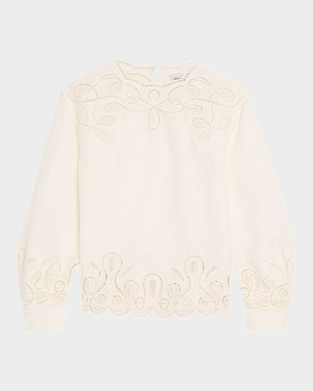 Wendlyn Embroidered Long-Sleeve Top